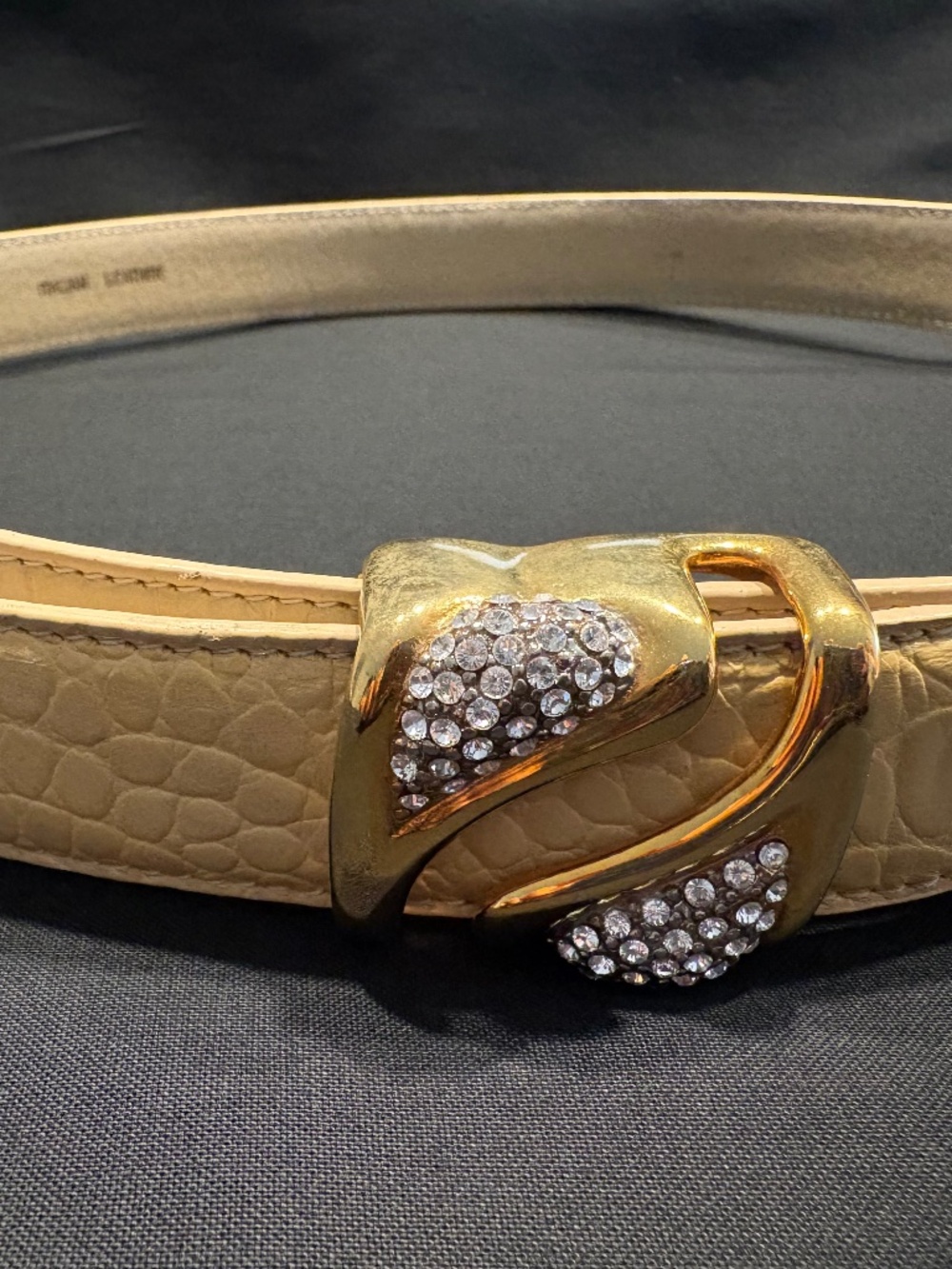 Terry Stack Leather Belt (L) with dual buckle capability